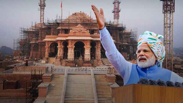 Modi to inaugurate Hindu temple ahead of elections.