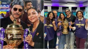 Shah Rukh Khan's family portrait with IPL trophy after KKR's big win (1)