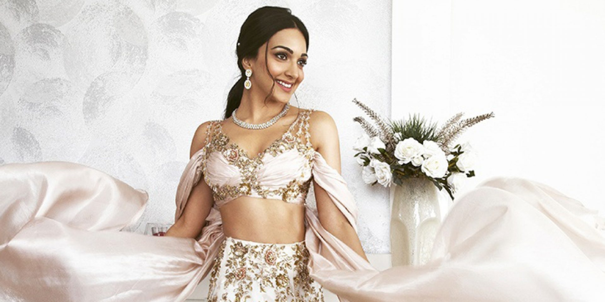 Kiara Advani's swarovski-decorated lehenga from Isha Ambani's wedding is perfect for cocktail parties.