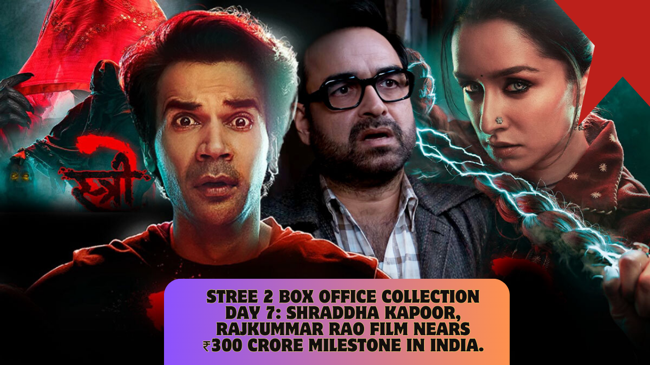 Stree 2 box office collection day 7: Shraddha Kapoor, Rajkummar Rao film nears ₹300 crore milestone in India.