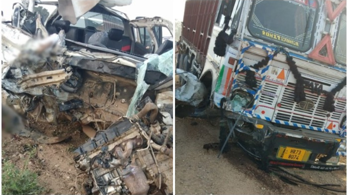 Five people died when a speeding automobile hit three bikes in Nandurbar, Maharashtra.